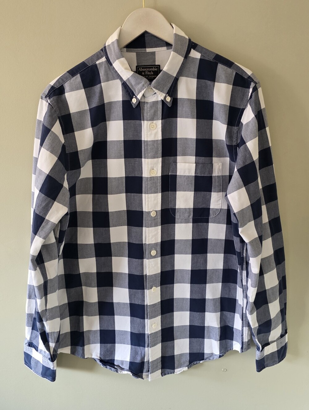 NWOT Abercrombie & Fitch L Preppy Country Casual Check Oxford Button Down Shirt